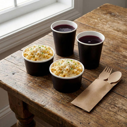 Restaurantware 200-CT Disposable Ice Cream Cups, Coppetta Small Hot and Cold To Go Cups, Black, 3 oz
