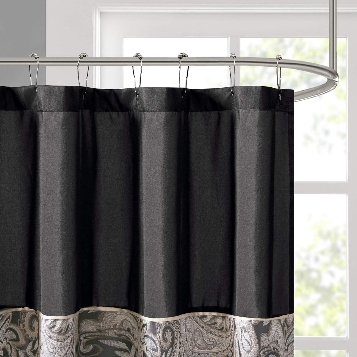 Madison Park MP70-845 Shower Curtain, Black