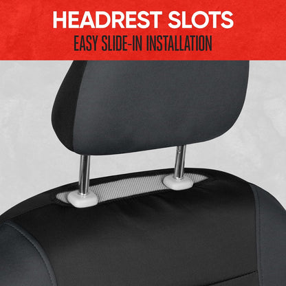 Motor Trend - Fundas de Asiento de Automóvil de Tela Gris para Asientos Delanteros, Fundas de Asiento de cubeta de automóvil de Alta Calidad, Hechas para vehículos con reposacabezas extraíbles, Fundas