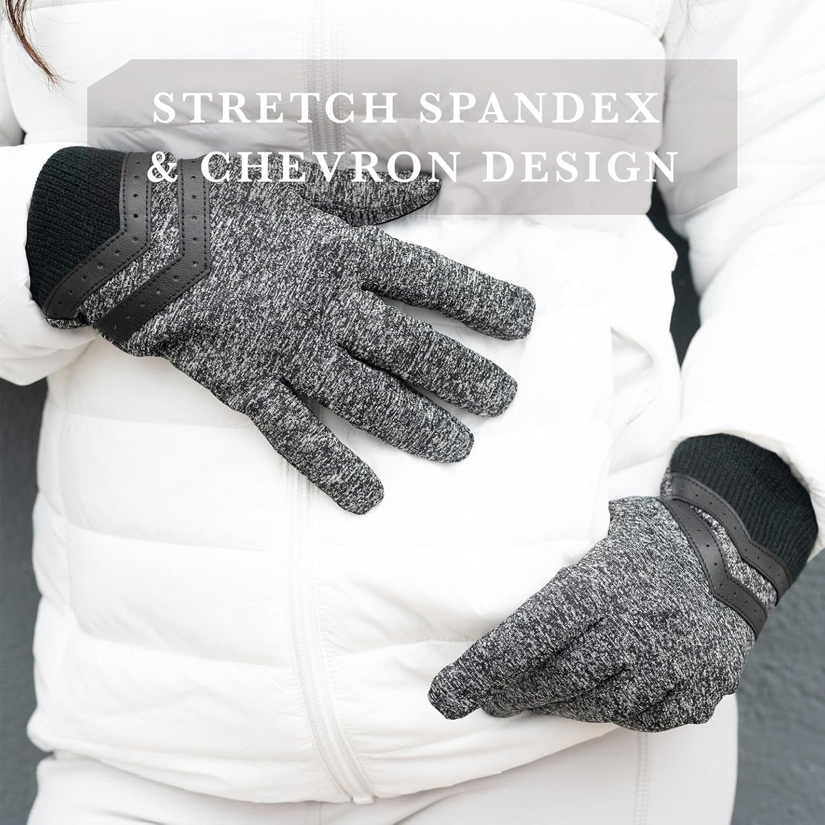 isotoner Spandex corto con inserto de punto acanalado Guantes Mujer