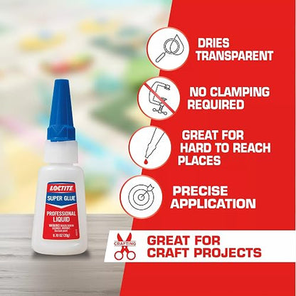 Loctite Super Glue - Líquido profesional, transparente, botella de 20,7 ml, paquete de 2 superpegamento para plástico, madera, metal, manualidades y reparación, pegamento instantáneo de cianoacrilato