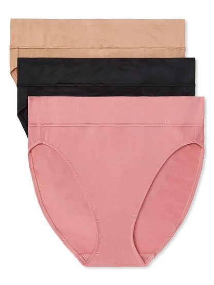Warner's Calzón de Corte Alto Blissful Benefits Paquete de 3 - M - Sunset Blush - Negro - Almendra tostada