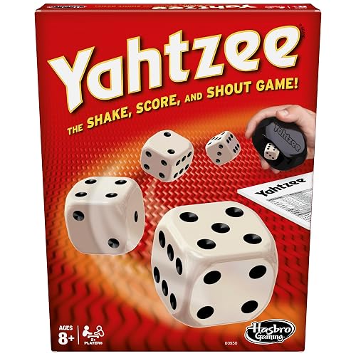 Hasbro Yahtzee Classic Game, Dice Games Clear Printing with Correct Scoring Instruction