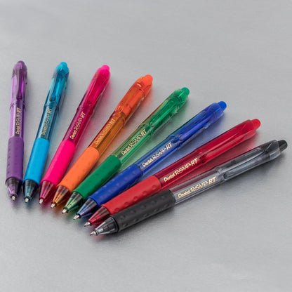 Pentel R.S.V.P. RT Colors New Retractable Ballpoint Pen, Medium Line, Assorted Ink Colors, Pack of 8 ()