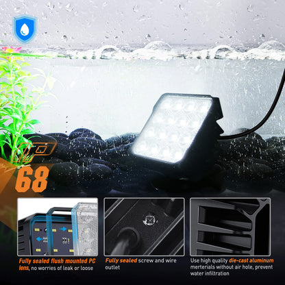Nilight - Cápsulas LED de 4.4 pulgadas, 2 luces de trabajo de 48 W 4780 lm, ángulo de haz de inundación EMC integrado de 90 ° para luces todoterreno, luz lateral de respaldo trasera para tractor, camión, barco, ATV, UTV, 5 años de garantía