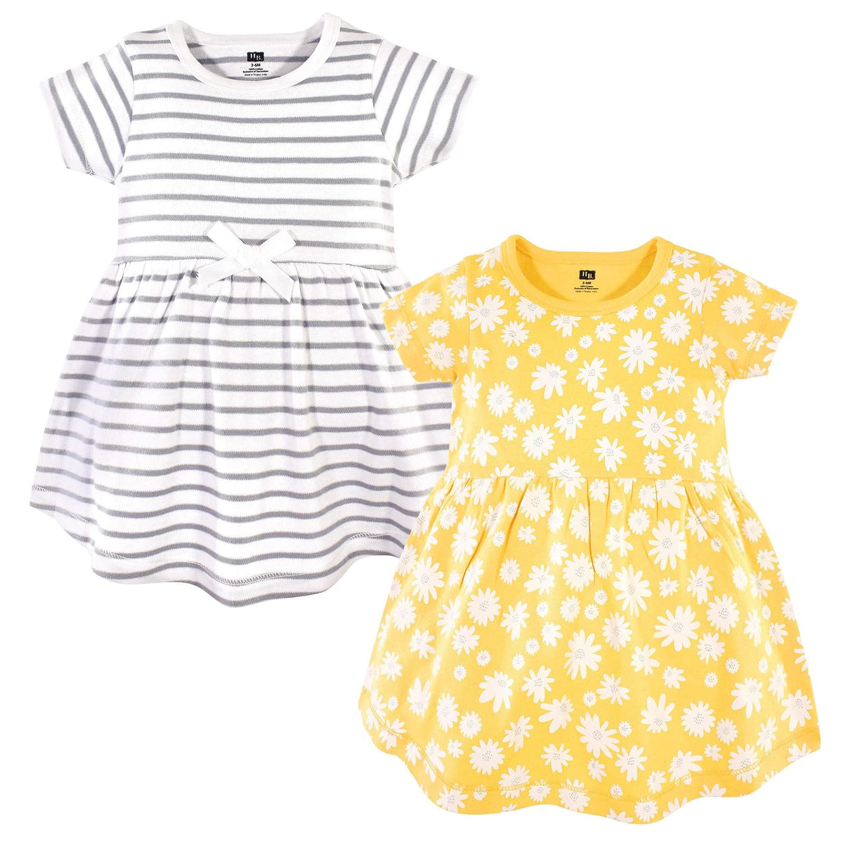 Hudson Baby Vestidos de Algodón para Niña - 0-3 Meses - Amarillo (Yellow Daisy)