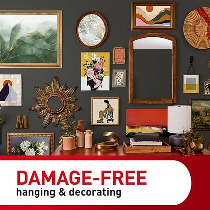Command - Tiras grandes para colgar fotos de 15 libras, 20 pares, (40 tiras de mando) sin daños, sin herramientas, ideal para decoración del hogar, calcomanía negro