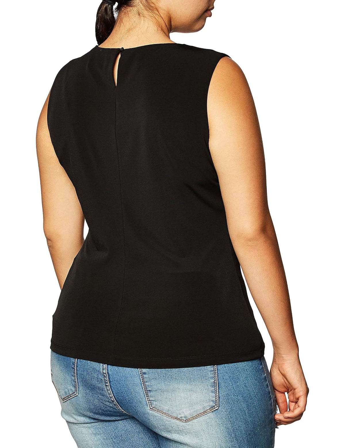 Calvin Klein Camisola sin Mangas con Cuello Plisado para Mujer