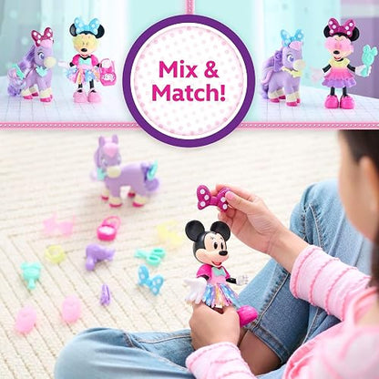 Minnie Mouse Juego Groom & Glam Pony Set de Disney Junior con Accesorios, 21 Piezas, Juego de simulación; Juguetes para niños a Partir de 3 años de Just Play