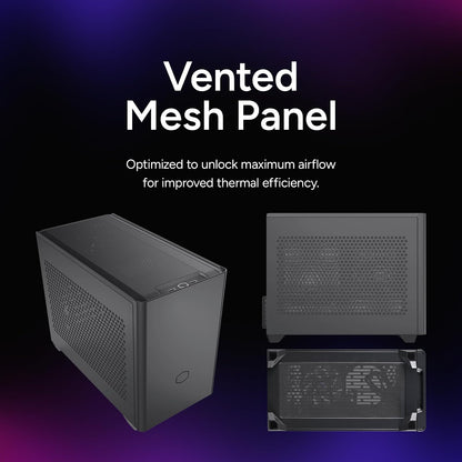 Cooler Master NR200 SFF - Caja Mini-ITX con Panel ventilado, GPU de Triple Ranura, sin Herramientas y accesibilidad de 360 Grados, sin Elevador PCI
