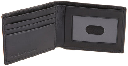 Perry Ellis portafolios Gramercy para hombre, 100% piel, con cierre flexible, color negro, talla única, Negro -, Talla única