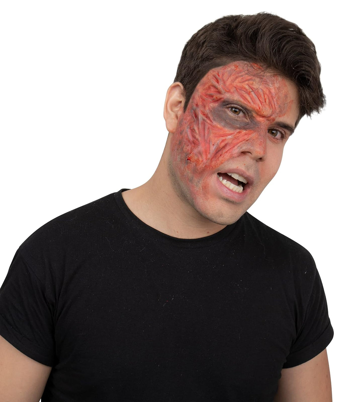 Ghoulish Productions Appliance Burned, Aplicación Falsa de Cara Quemada, Pegatina de Látex de Cicatrices de Quemadura Ideal para Disfraz de Halloween y Fiestas de Disfraces