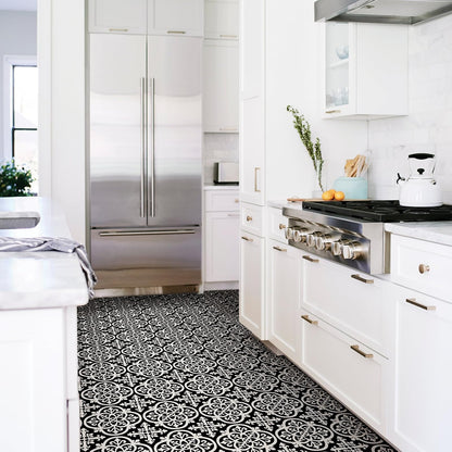 FloorPops FP2475 - Azulejos góticos para despegar y pegar, color negro
