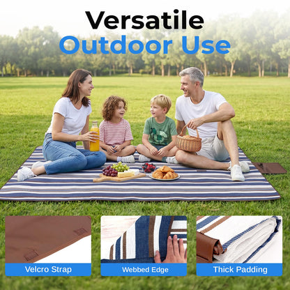 scuddles Manta para Exteriores Extragrande con Bolsillo | Tartán, resistente al agua, capas dobles, práctico, para picnic, camping, playa