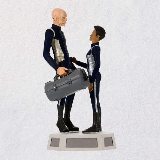 Hallmark - Adorno de Navidad con Fecha de año 2019 Star Trek: Discovery Commander Saru y Michael Burnham con Sonido,