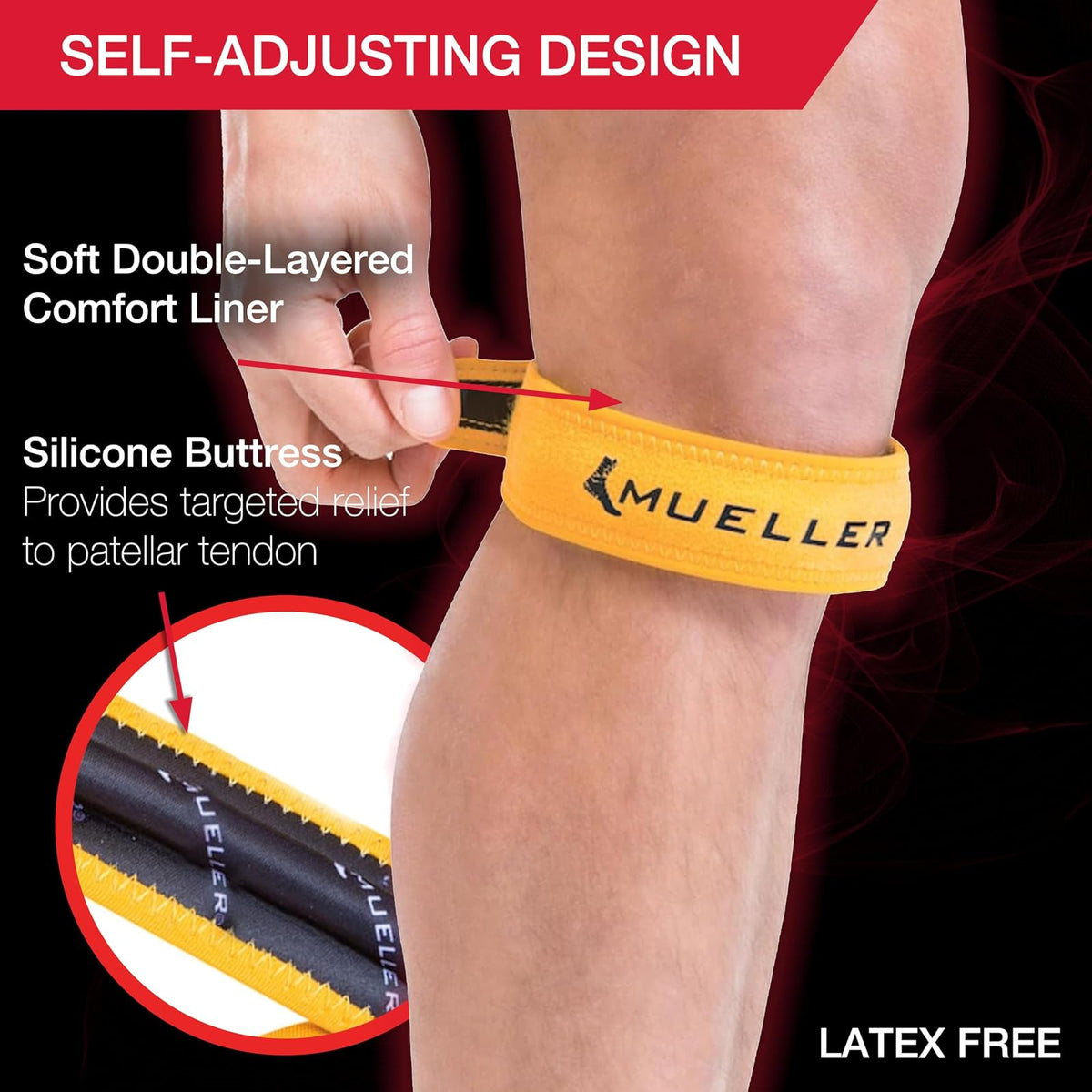Mueller Jumper's Knee Strap, Gold, One Size