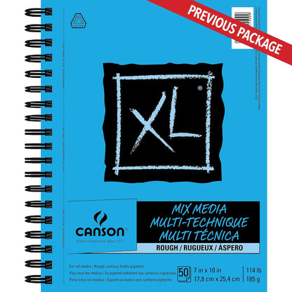 Canson XL Series - Almohadilla para medios mixtos de textura áspera, alambre lateral, 7 x 10 pulgadas, 50 hojas - Papel de arte pesado para acuarela, gouache, marcador, pintura, dibujo, bocetos
