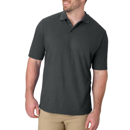 Hanes Camisa Polo X-Temp para Hombre - Gris Carbón jaspeado - M