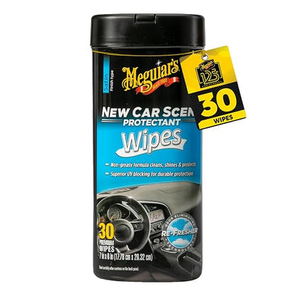 Meguiar's Toallitas Protectoras de Olores 30 Unidades | Para automóvil, fáciles de usar, protegen y refrescan interior, ideales para detalles y mantenimiento