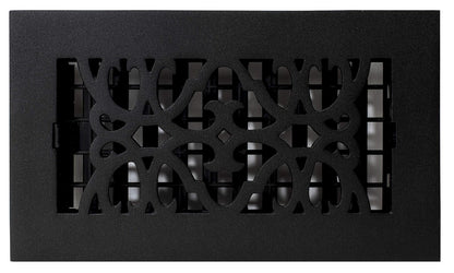 Decor Grates AC408-BLK - Registro victoriano para piso, 4 x 8 pulgadas, hierro fundido, negro