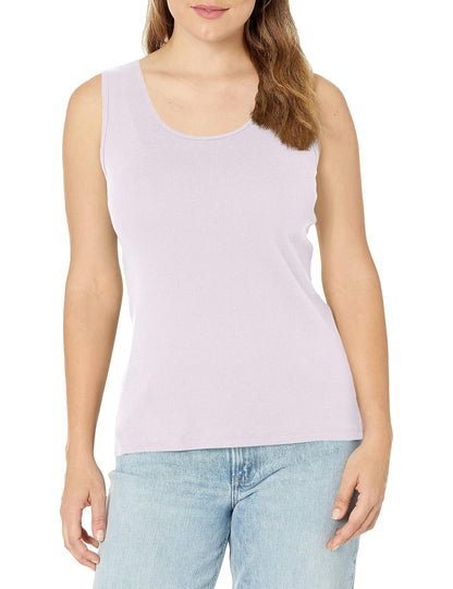 Hanes Camiseta sin Mangas para Mujer, 100% Algodón - Lavado Lila - G