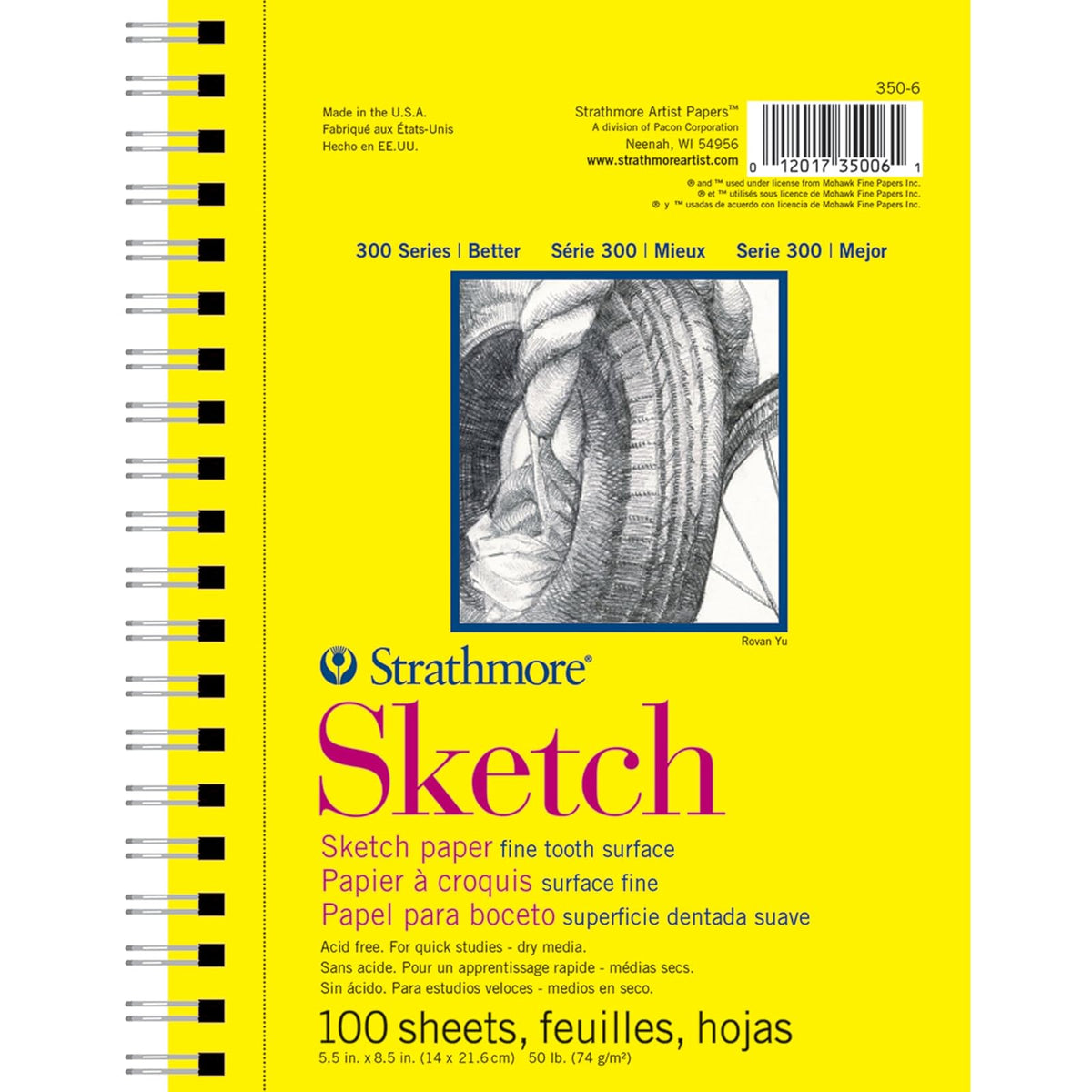 Strathmore Bloc de Bocetos Serie 300, Papel Ligero de 50 lb - 5.5x8.5