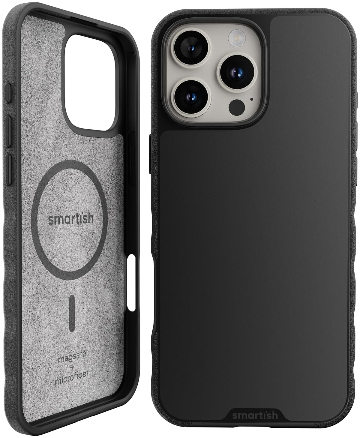 Smartish Funda Magnética Gripmunk para iPhone 16 - iPhone 16 Pro Max - Black Tie Affair (MagSafe)
