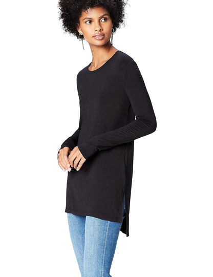 find. - Playera de Manga Larga con Cuello Redondo para Mujer, Color Negro, Talla 10 (Talla del Fabricante: S)