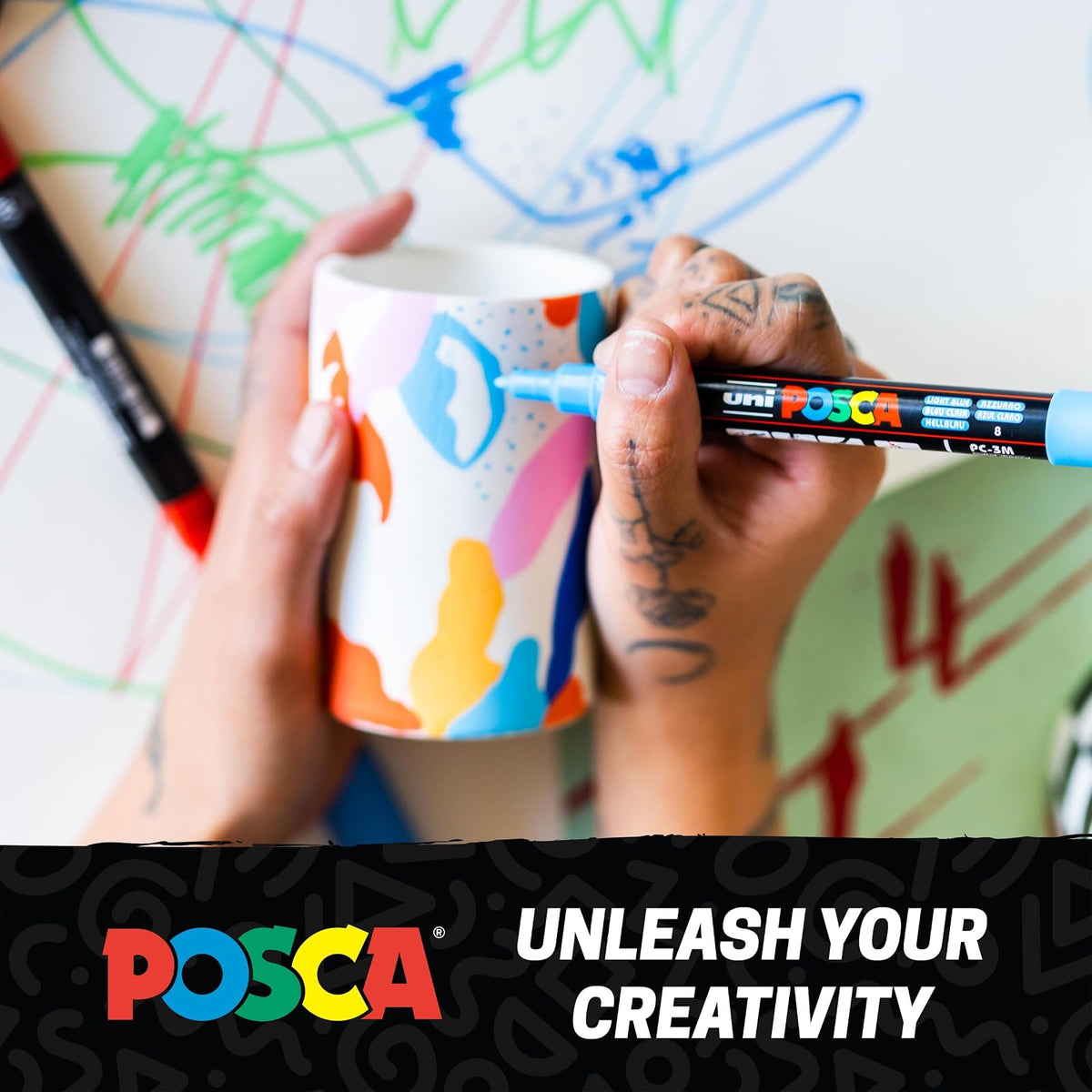Posca Juego de rotuladores de pintura acrílica, fino