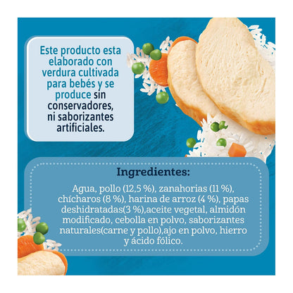 Papilla Gerber Etapa 2 Pollo Verduras y Arroz 113g, Paquete de 12
