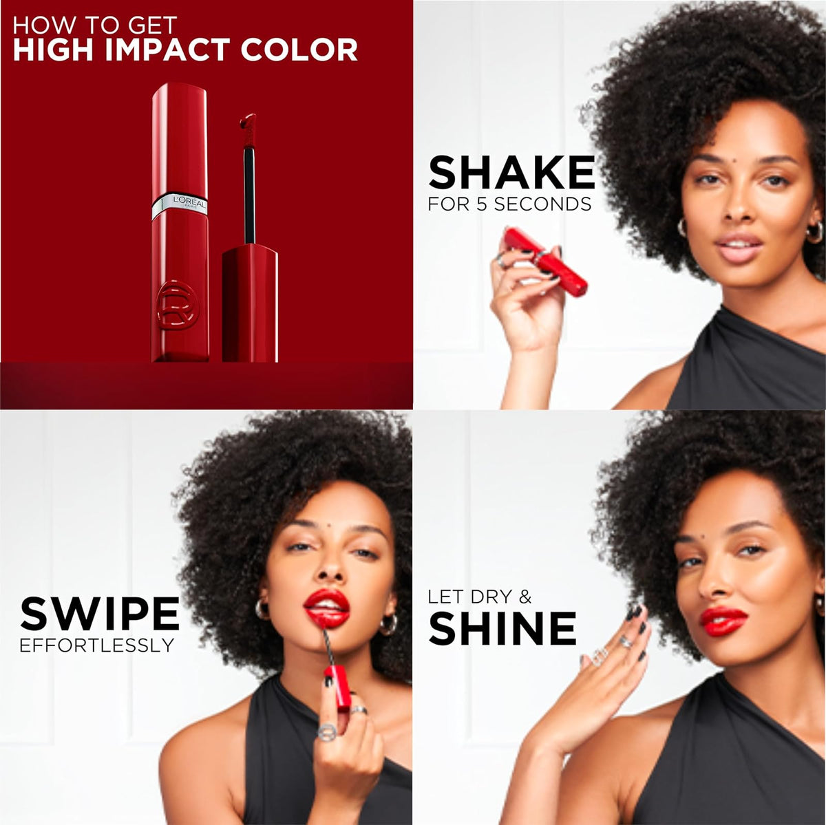 L'Oréal Paris Infallible Laque Resistance, Labial Líquido con Acabado Brillante, Brillo Instantáneo y Color de Larga Duración Hasta por 16h, Tono Berry Bordeaux 520