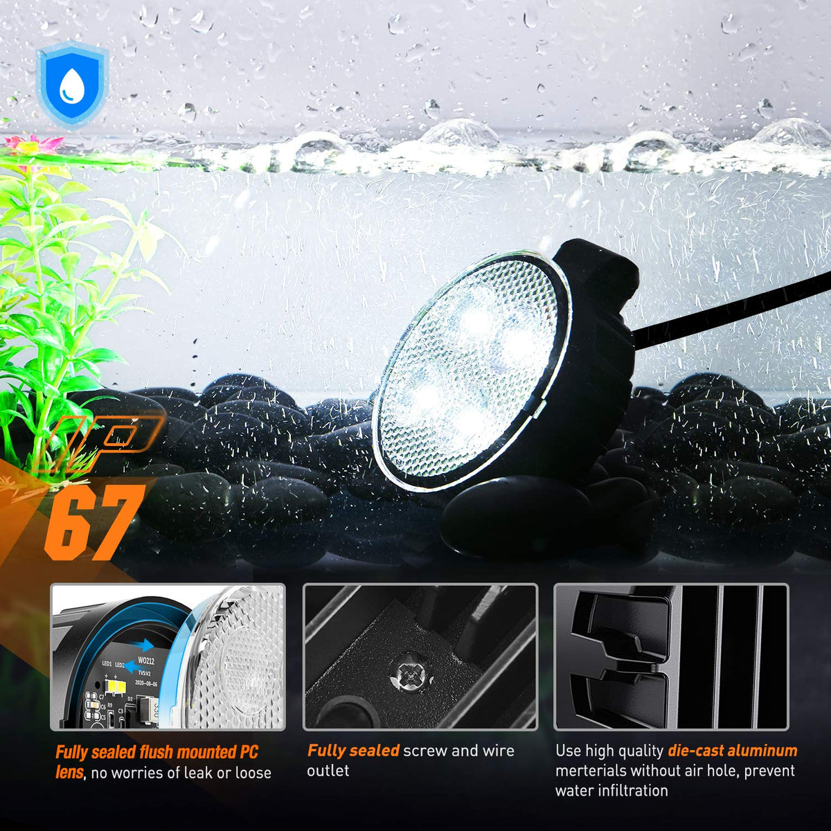 Nilight 2 Cápsulas LED Redondas de 8 cm W0212, 1500 LM, Luz de Trabajo EMC, 90°, Todoterreno, Blanco