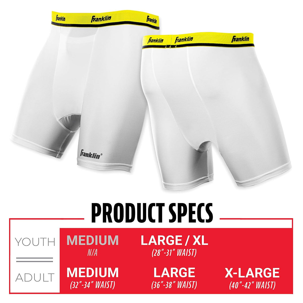 Franklin Sports - Pantalón Corto de compresión para Adultos