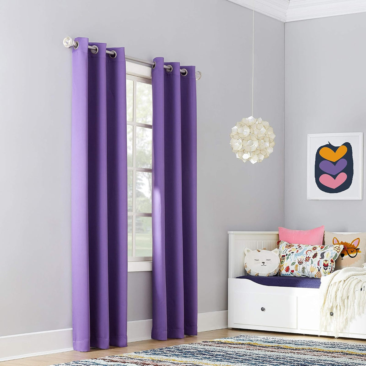 Sun Zero Riley Cortina Blackout con Ojales - 101.6An x 160Al cm (1 Paneles) - Morado