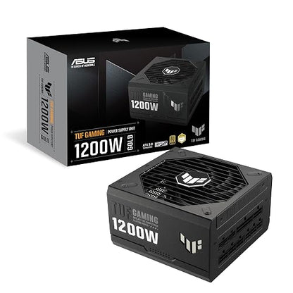 ASUS TUF Gaming 1200G Fuente de Poder 80 Plus Gold Modular para PC Gamer | 1200W 80 PLUS Gold, ATX 3.1, cable PCIe 5.1 16-pin 600W, totalmente modular, ventilador 0dB, componentes militares, 10 años