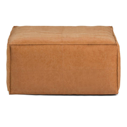 SIMPLIHOME Brody - Mesa de Centro Cuadrada Grande de 30 Pulgadas de Ancho, Color café Envejecido, otomana de Piel sintética Vegana, reposapiés o Asientos adicionales para Sala de Estar, montado