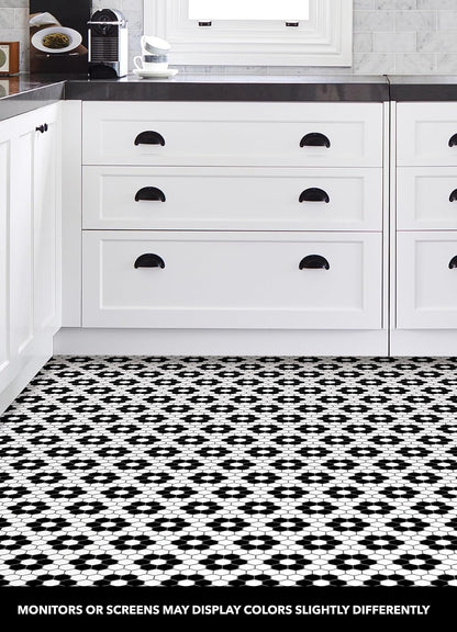 FloorPops FP3931 - Azulejos de piso para despegar y pegar, color negro