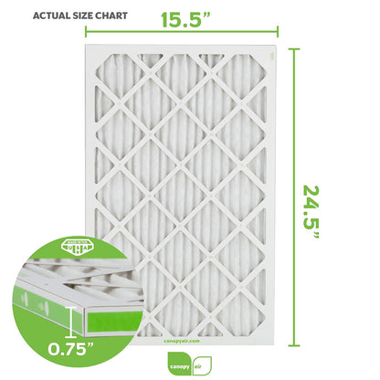 Canopy Air 16 x 25 x 1 MERV 11, filtro de aire de protección contra alérgenos para un hogar saludable, 16 x 25 x 1, caja de 4, fabricado en los Estados Unidos