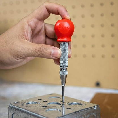 NEIKO 02638A Perforadora central automática de 5 pulgadas para metal, herramienta de perforación central con resorte de impacto ajustable, punzón de resorte, punzón central cargado por resorte, punzón central automático