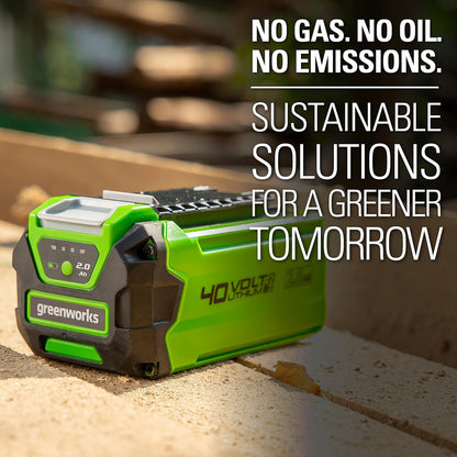 Greenworks - Batería de Iones de Litio de 40 V 2.0 Ah (batería Original 75+ Herramientas compatibles)