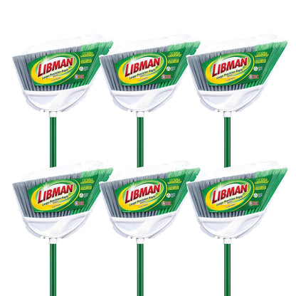 Libman Commercial 205 Large Precision Angle Broom, Steel Handle, 13" Wide, Green and White (Pack of 6)