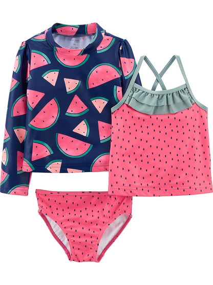 Simple Joys by Carter's Juego de 3 Piezas de Lycra. Set de protección contra sarpullidos para bebés niñas