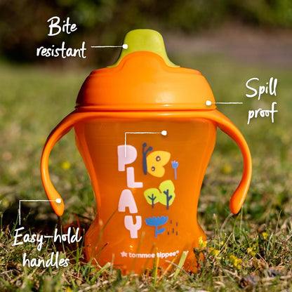 Tommee Tippee Sippee Trainer Cup with Handles, Water Bottle for Toddlers, Spill-Proof, BPA Free, 8oz, 7m+, Pack of 3