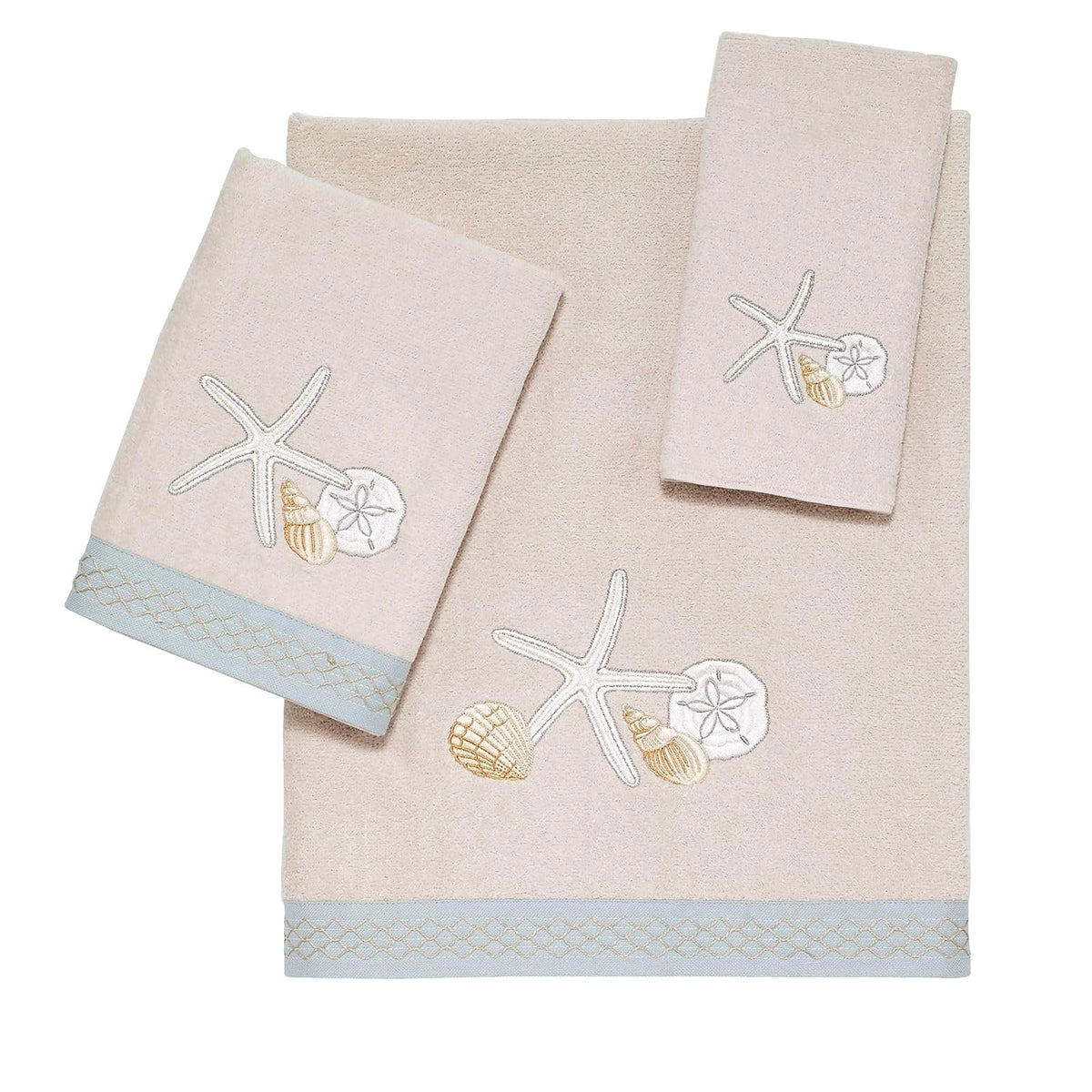 Avanti Linens - Toalla de Mano, Toalla de algodón Suave y Absorbente, Accesorios de baño inspirados en la Playa (colección Seaglass Collection)