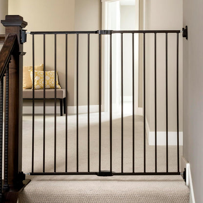 Regalo 2 en 1 extra alto Easy Swing Escalera y pasillo Paseo a través de la puerta del bebé, negro