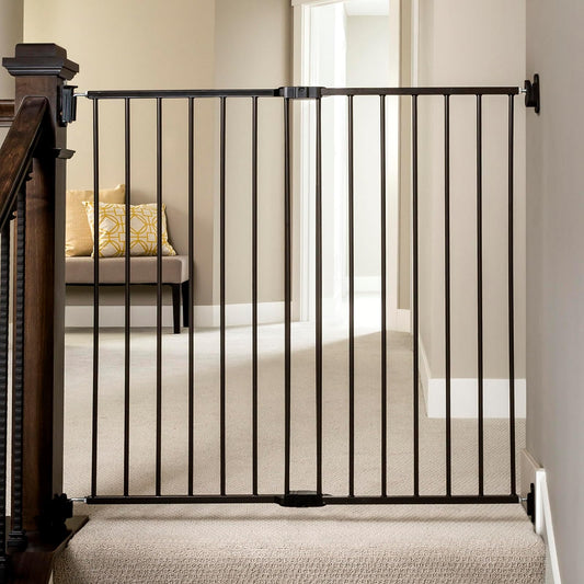 Regalo 2 en 1 extra alto Easy Swing Escalera y pasillo Paseo a través de la puerta del bebé, negro