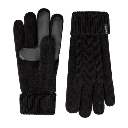 Isotoner SmarTouch Solid Triple Cable Knit de la mujer Palm Guante con palma Parches