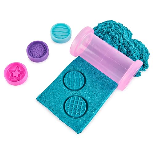 Kinetic Sand, set de juego Tienda de pasteles de unicornio, 453 g de Kinetic Sand (turquesa y rosa), 8 herramientas de unicornio, juguetes sensoriales para niños y niñas a partir de 3 años