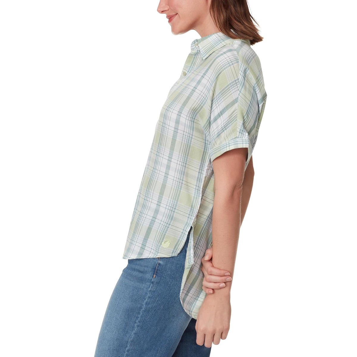 Gloria Vanderbilt Daisy - Camisa de Manga Corta con Botones para Mujer