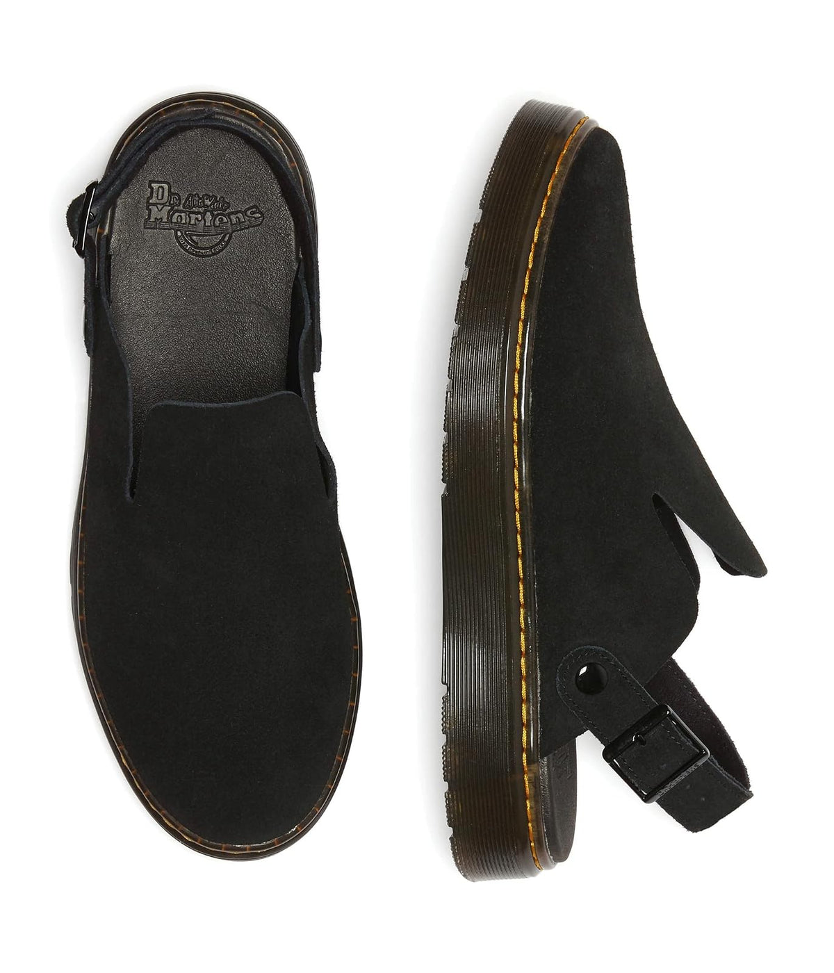 Dr. Martens Carlson - Mulas para Hombre, Black E.h Suede MB, 9 Women/8 Men